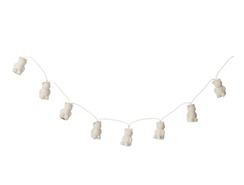 166 cm lang lyskæde fra Liewood med små sandfarvede bjørne af silicone LW19293 sandy